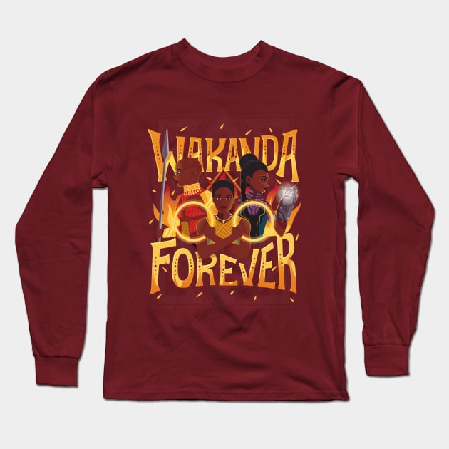 Women of Wakanda Long Sleeve T-Shirt by risarodil